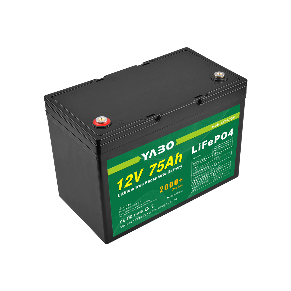 12V 75Ah Cylindrical Lithium Ion 12v Power Cell With LED